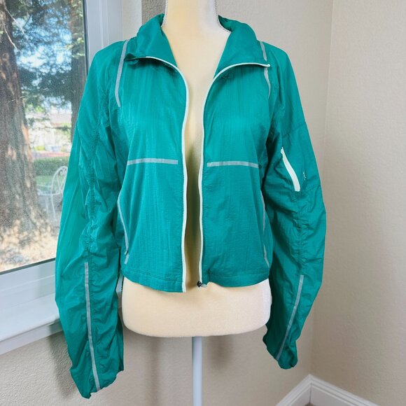 Free People Movement Great Escape Run Windbreaker Jacket Women's Small Green Run - Picture 1 of 14